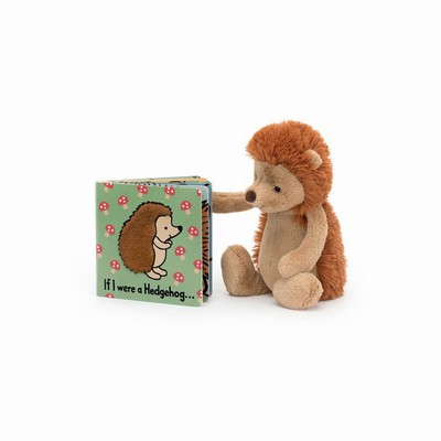 Jellycat If I Were A Hedgehog Board and Bashful Hedgehog Medium Australia | 567139AGL